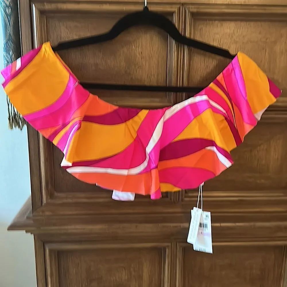 Trina Turk VIVID VISTA OFF THE SHOULDER BANDEAU TOP - Picture 2 of 5